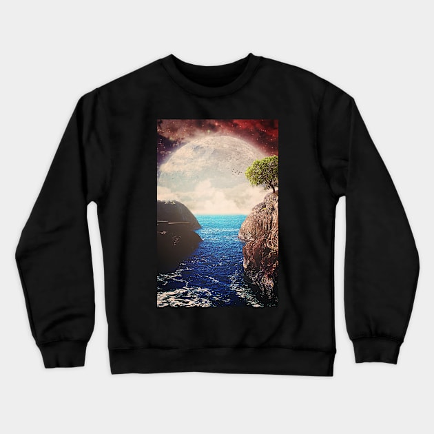 Where the moon meets the sea Crewneck Sweatshirt by SeamlessOo